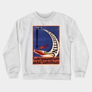 IL GAZZETTINO 1940 Announcement New Boat Courier Services Vintage Italian Advertising Crewneck Sweatshirt